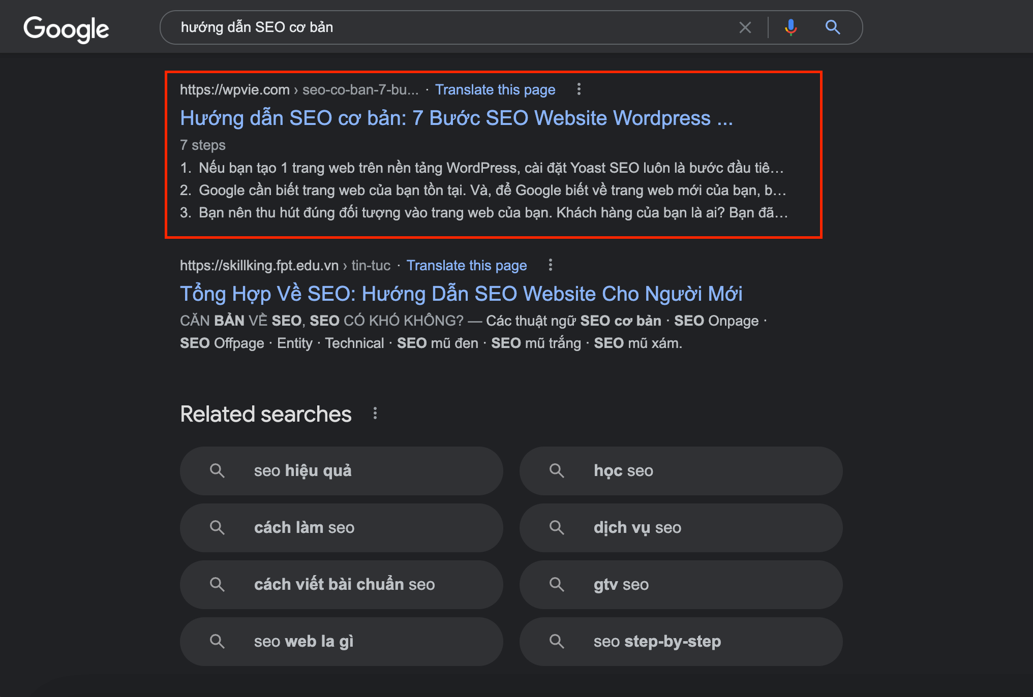 Tìm kiếm Hướng dẫn SEO Cơ Bản
