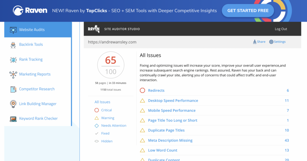 Use SEO audit tool to find duplicate content errors
