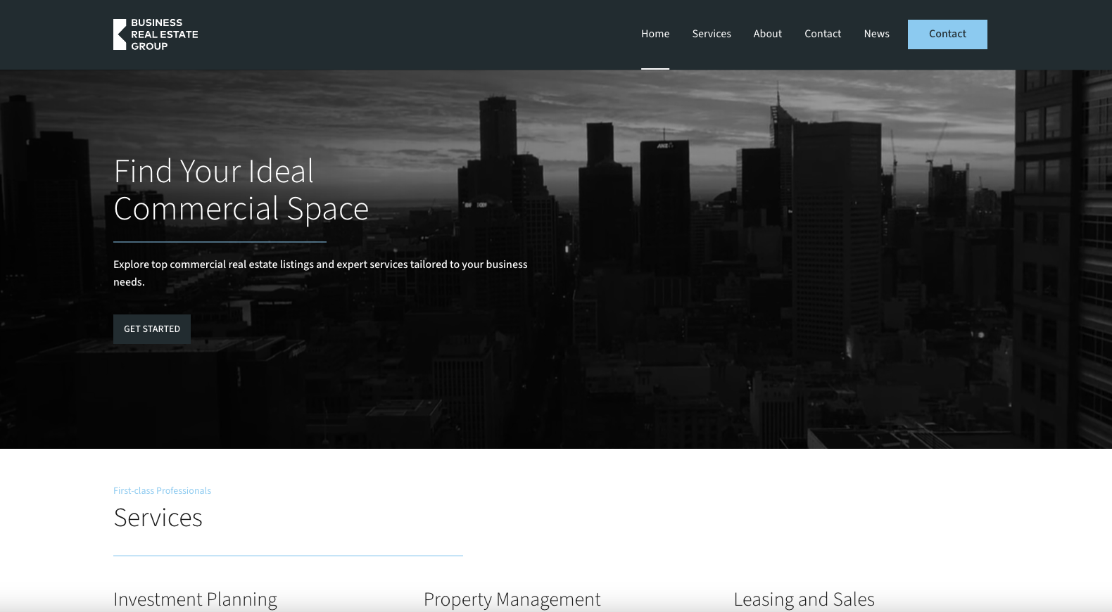 business real estate group website